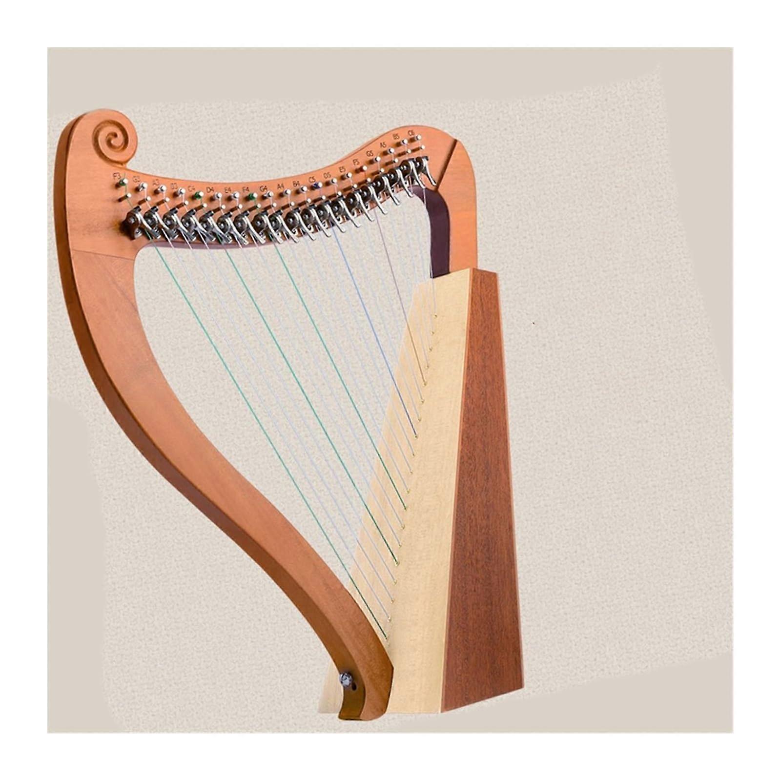 19 String Beginner Harp with Tuning Wrench, Lightweight Wooden Portable Harp for Practice