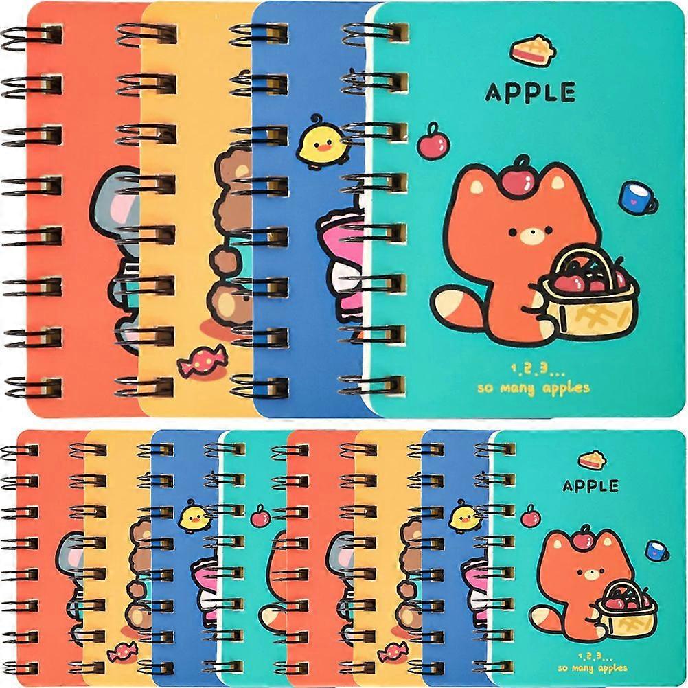 12pcs Small Cartoon Notepad Spiral Coil Notepad Notebook Portable Memo Pad To Do List Notepad