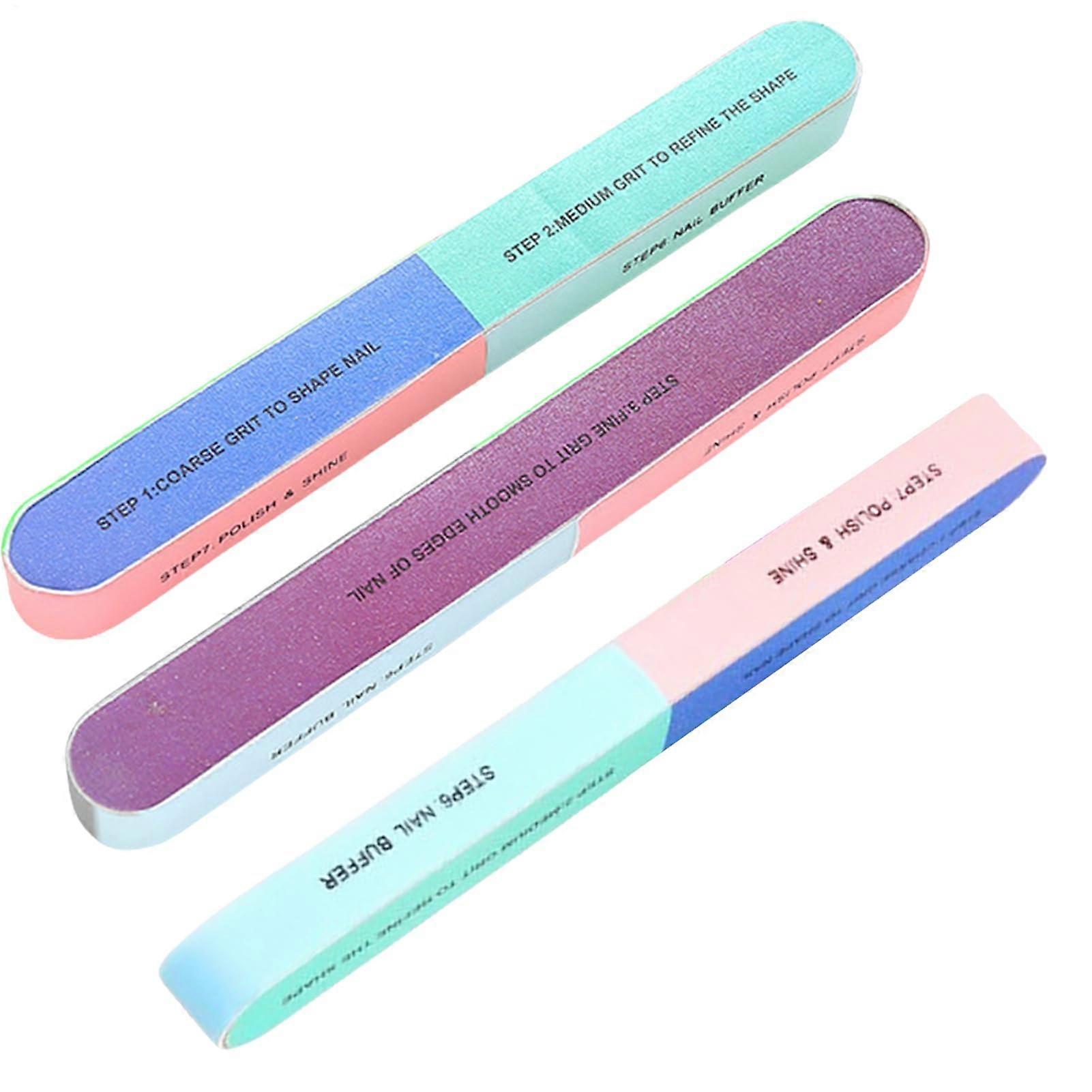 3Pack Nail Buffer Blocks 6Sided MultiGrit for Natural Gel Acrylic Nails and Professional Filing