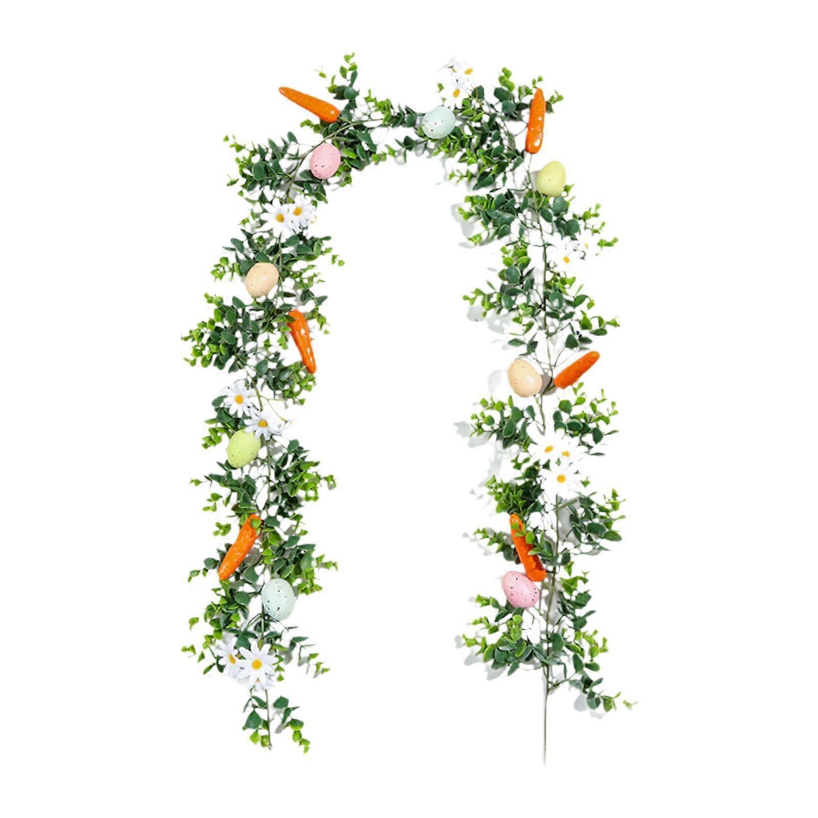 Easter Garland, Hanging Rustic Spring Garland, 5.74ft Artificial Easter Egg