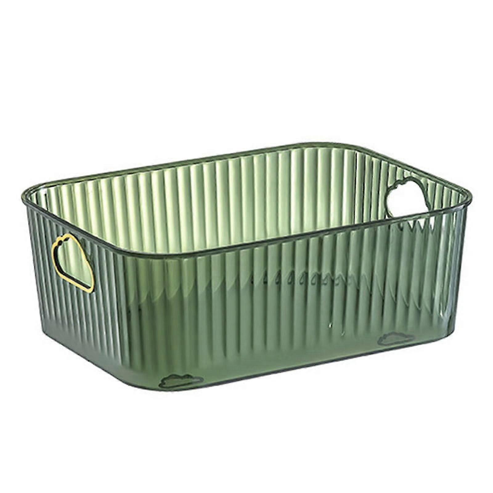 Transparent refrigerator storage box/vegetable organizer (green)