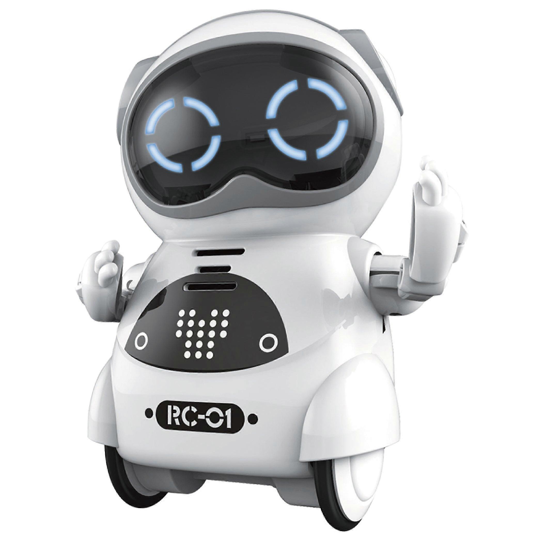 Mini Interactive Robot Toy for Kids with Voice Recognition, Singing and Dancing Features, White