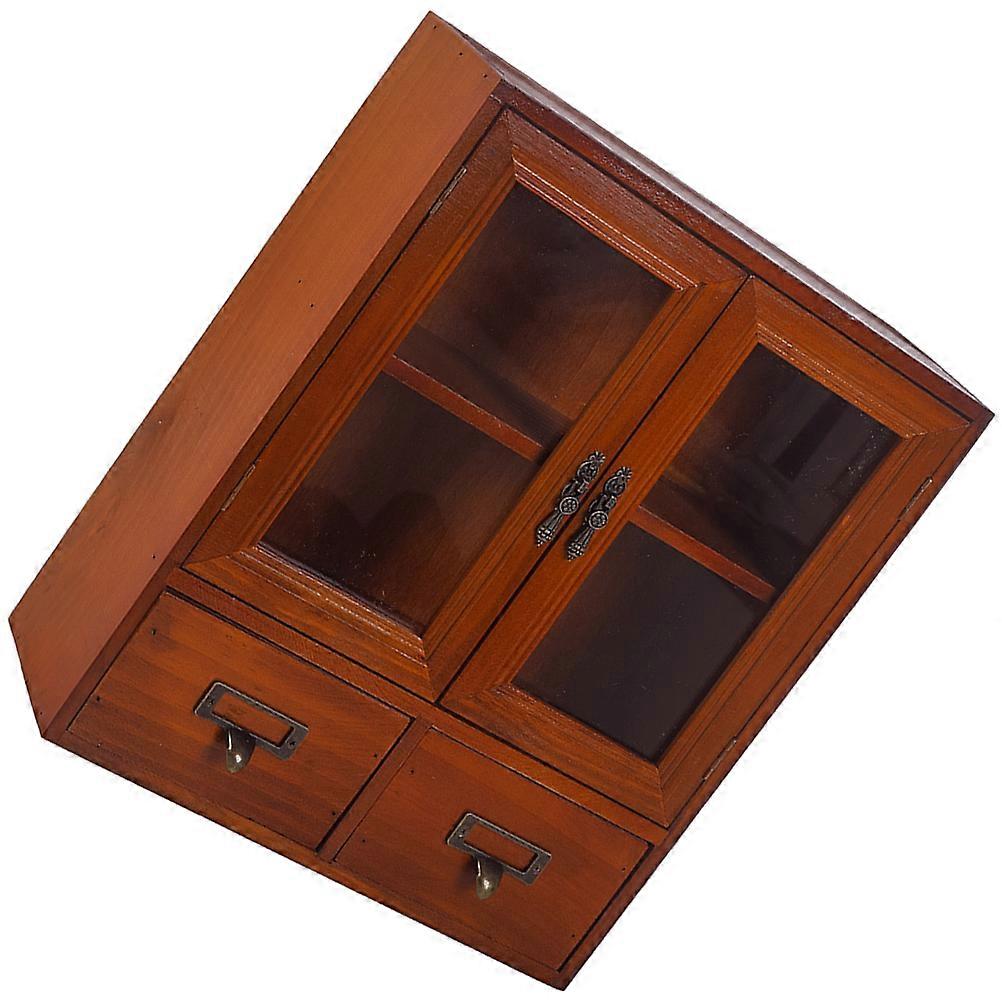 Brown Wooden Vintage Multi-Layer Drawer Cabinet for Storing Use