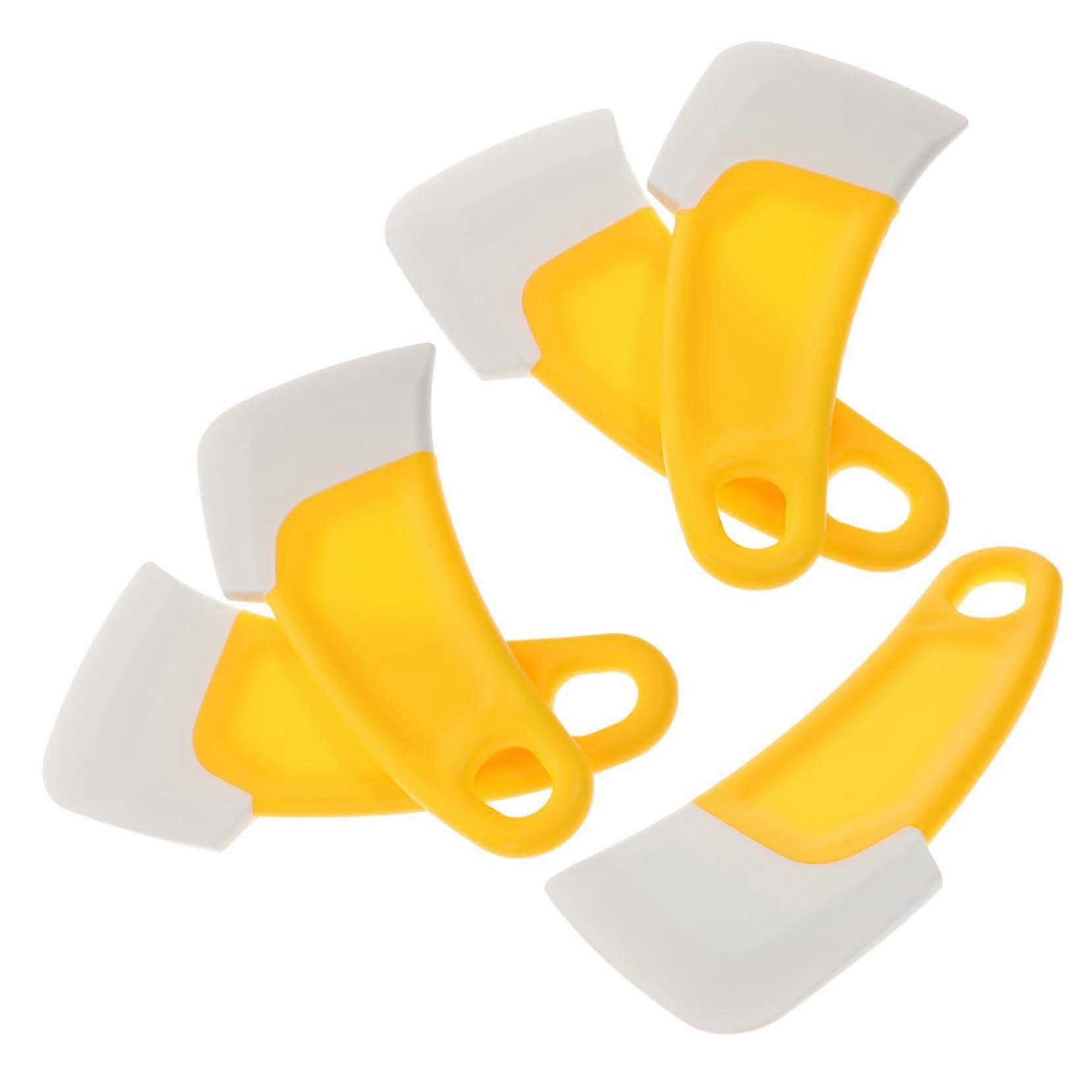 5pcs Silicone Pan Scraper Set, Non Scratch Kitchen Cleaning Tools with Ergonomic Grip