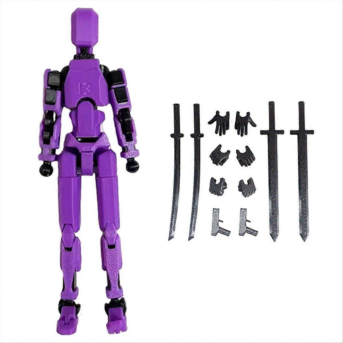 Multi-Jointed Movable Robot 3D Printed Mannequin Dummy Action, Purple