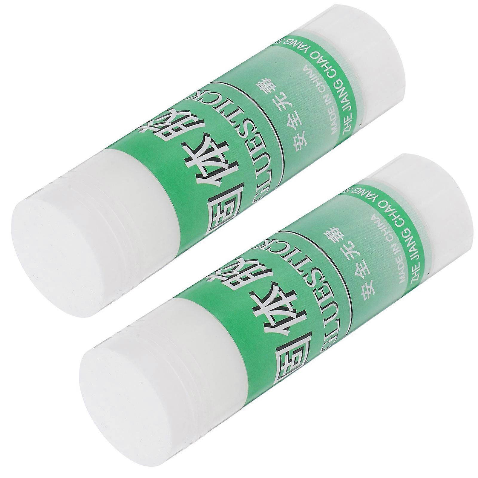 Solid Glue Stick Student Adhesive Sticks for School 2Pcs White Portable Glue