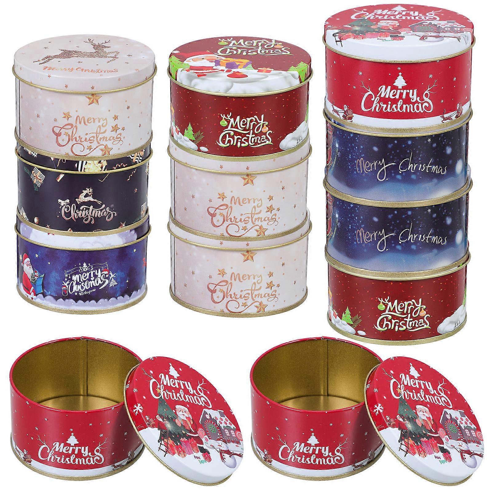 Christmas Candy Boxes 12Pcs Square Shape Iron Storage Holders Ideal For Festive Occasions 7.50X7.50X4.50CM Functionality