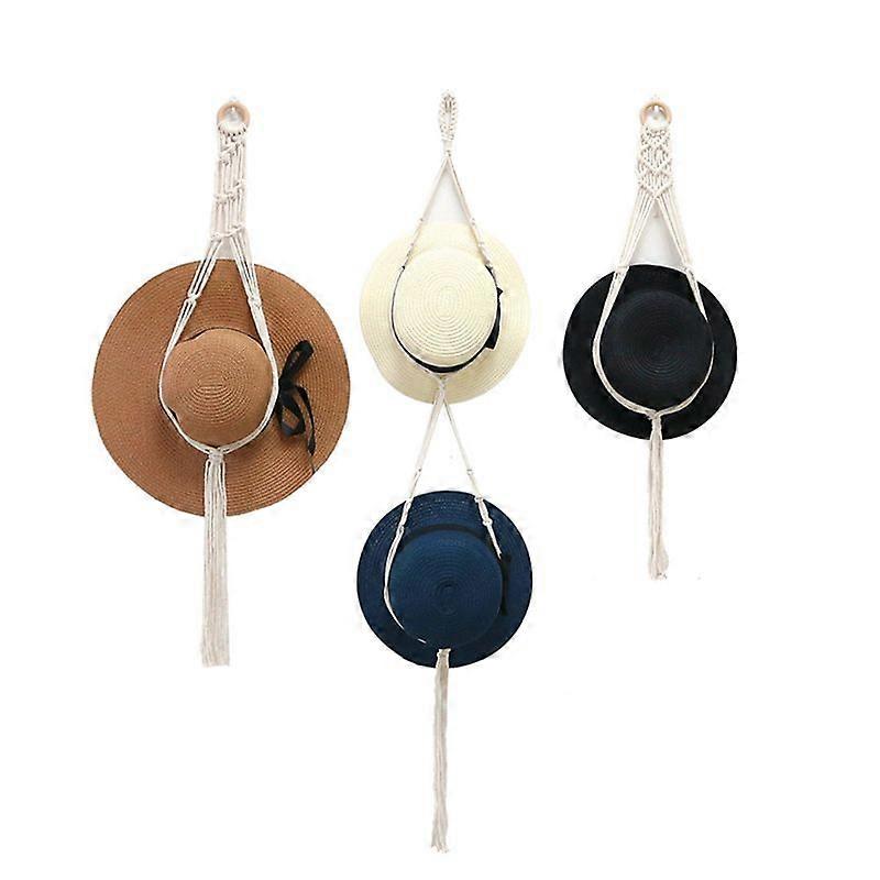 3Pcs Lace Hat Hooks, Bohemian Style Handwoven Hat Rack, Adjustable