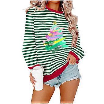 Dames sweatshirt met kerstprint, lange mouwen, oversized model met verlaagde schouders, losvallende casual streetwear – perfect voor de feestdagen
