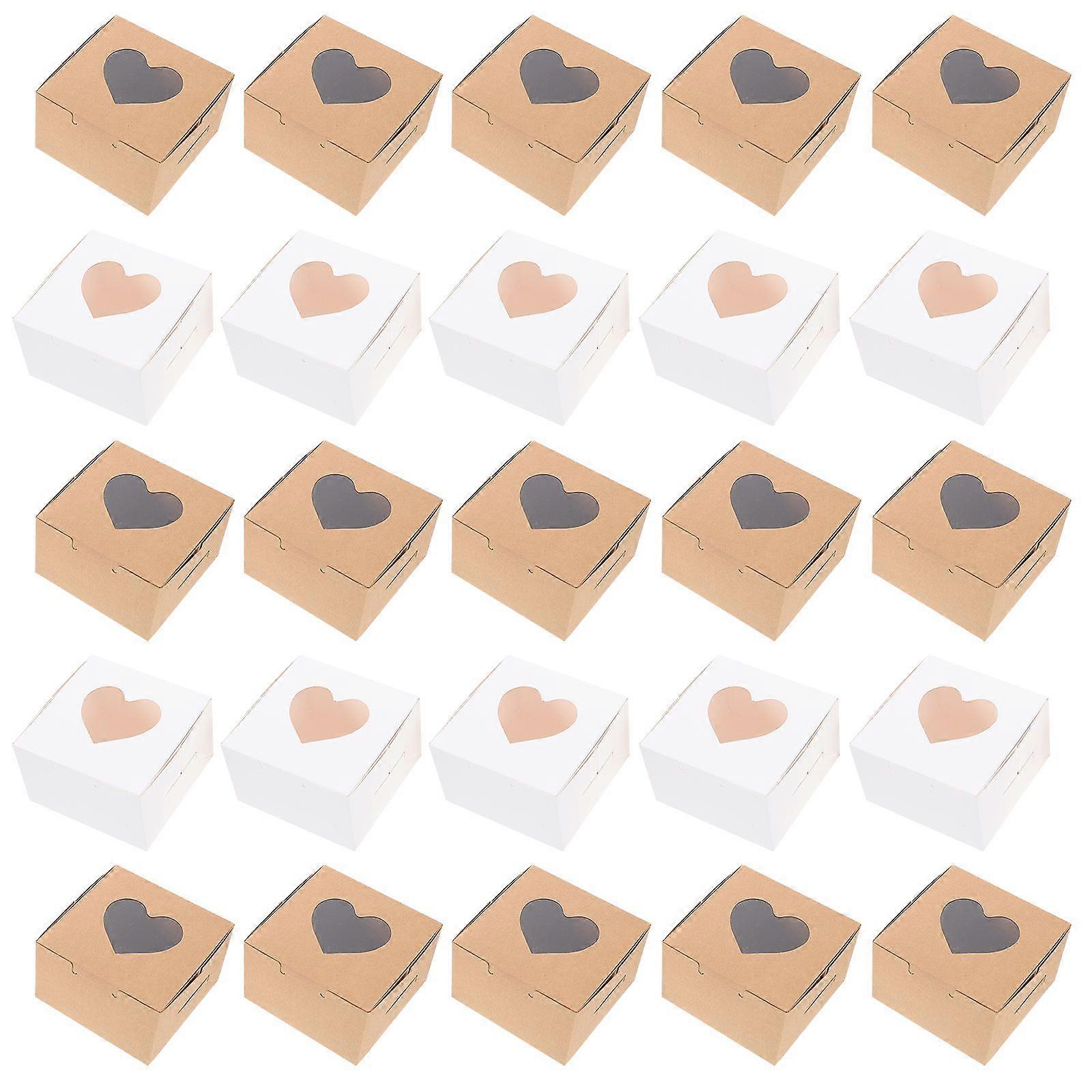 40pcs Cake Packaging Boxes Creative Food Packaging Boxes with Clear Window