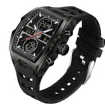 Nieuw digitaal herenhorloge met gebogen kast (2025) - Waterdichte sportchronograaf met alarm, stopwatch en retrostijl