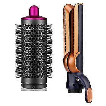 Blue & Rose Red,Round Brush & Airflow Attachment for Airwrap Styler HS01 HS05 HS08 Hair Dryer Diffus