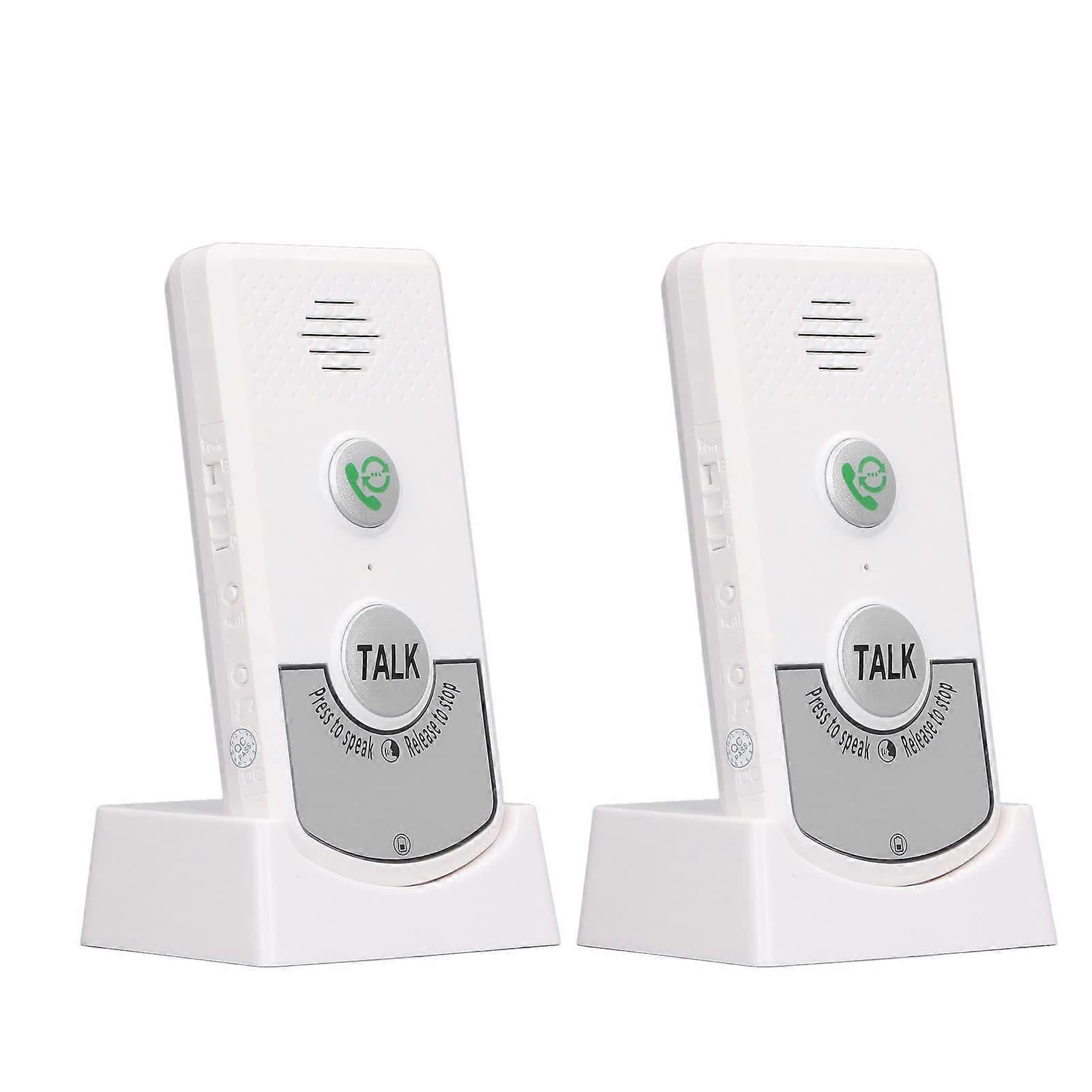 Wireless Intercom System 410M490M Adjustable Frequency 2 Way Voice Intercom for Home and Elderly AWhite