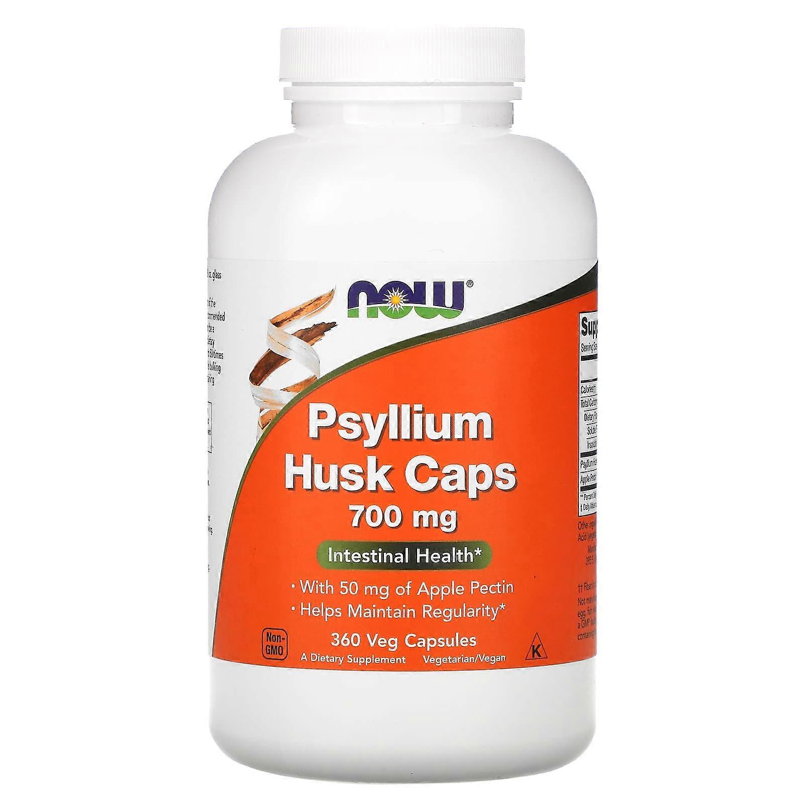 NOW Foods, Psyllium Husk Caps, 700 mg, 360 vegetariánskych kapsúl