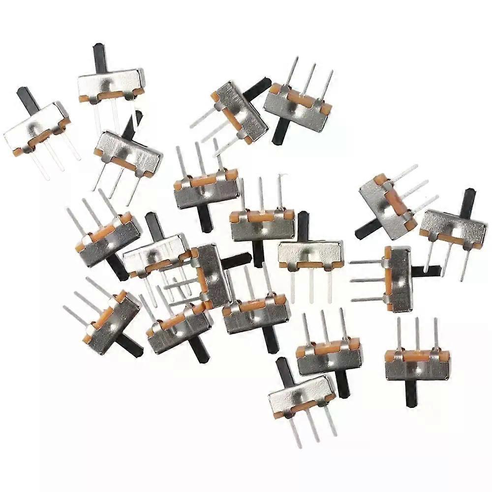 20pcs Mini SPDT Micro Slide Switch 4mm Toggle 2 Position Toggle Switch Vertical 1P2T Micro Switch Electronic Board