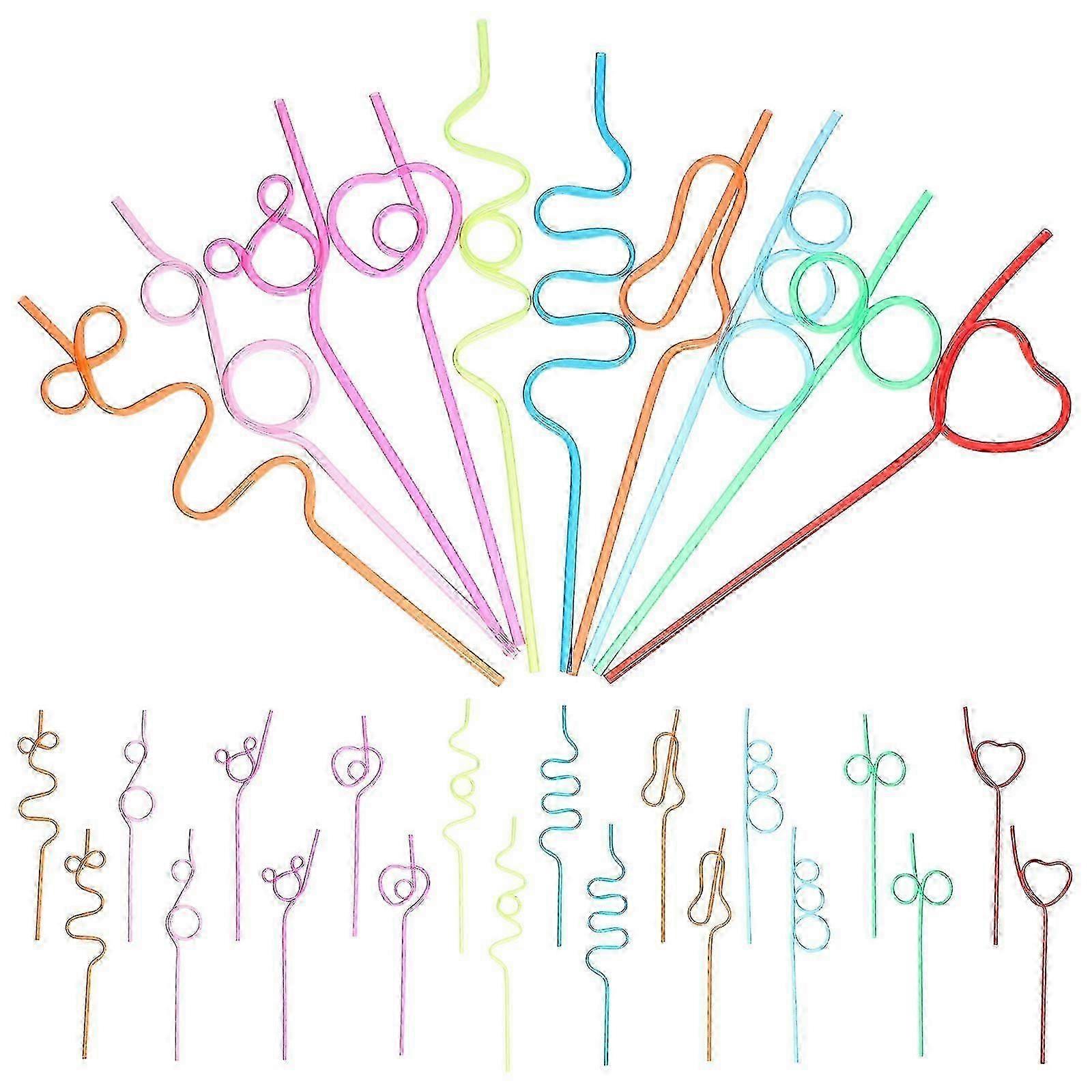 Assorted Color Drinking Straws for Party 30Pcs