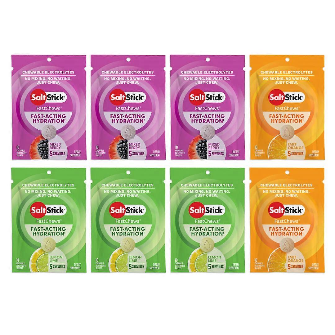 SaltStick, FastChews®, Chewable Electrolytes, Multi-Flavor Pack, 8 Packets