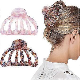 Haarspangen, [2er-Pack] Bohemian Tortoise Shell Hair Claw Clips Strong Hold Big Hair Jaw Clip