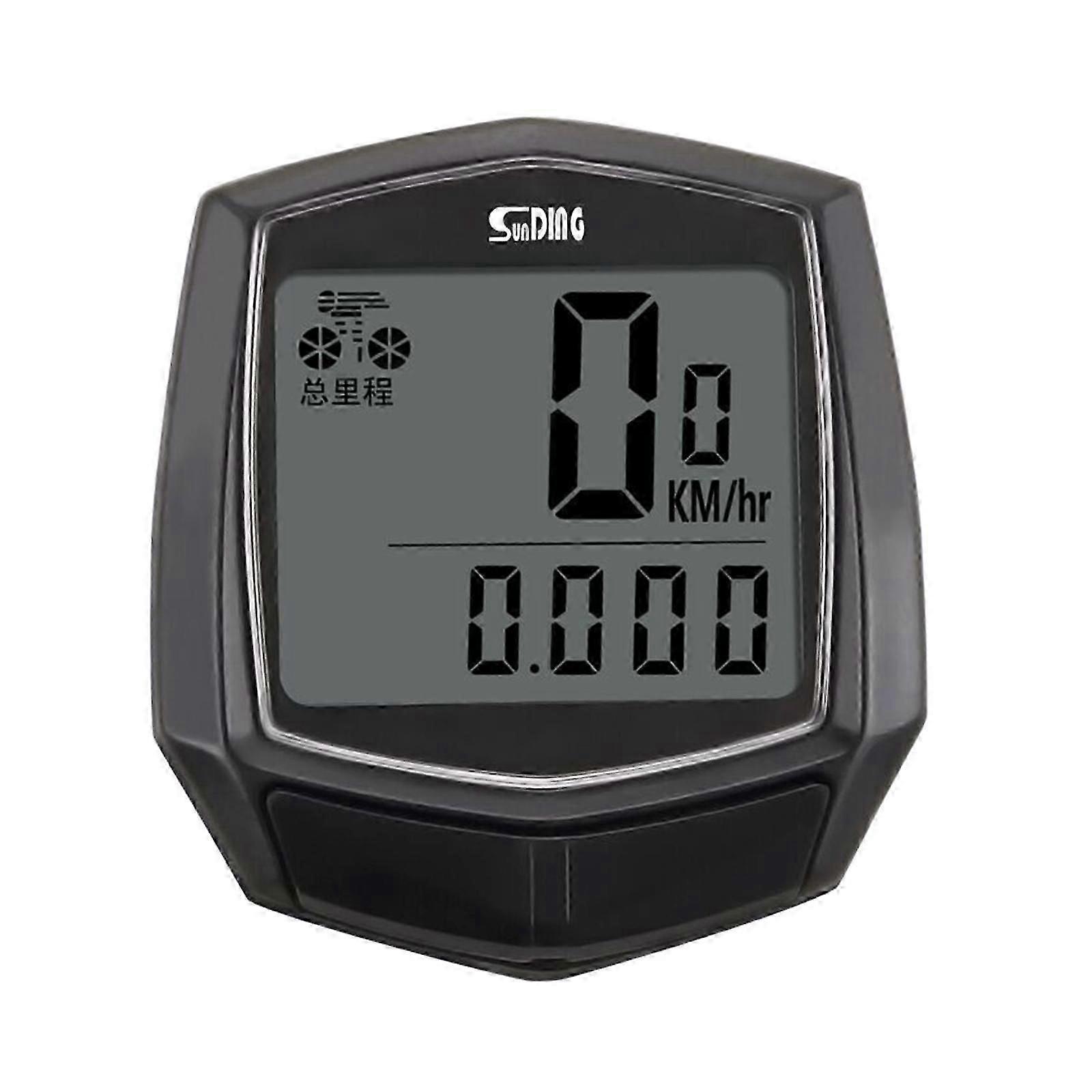 14-Function Bicycle Computer Waterproof LCD Cycle Meter with Speed Odometer and Maintenance Reminder