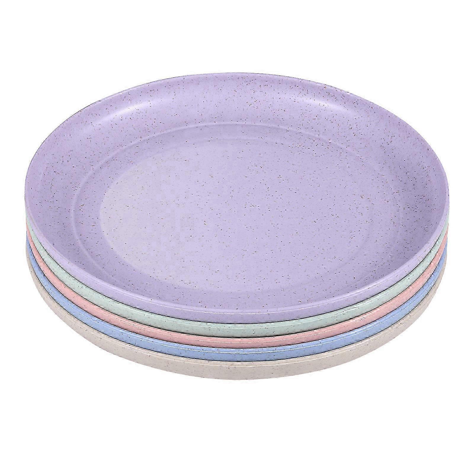 Eco-Friendly Straw Plates Unbreakable Lightweight Dinnerware Set 5Pcs