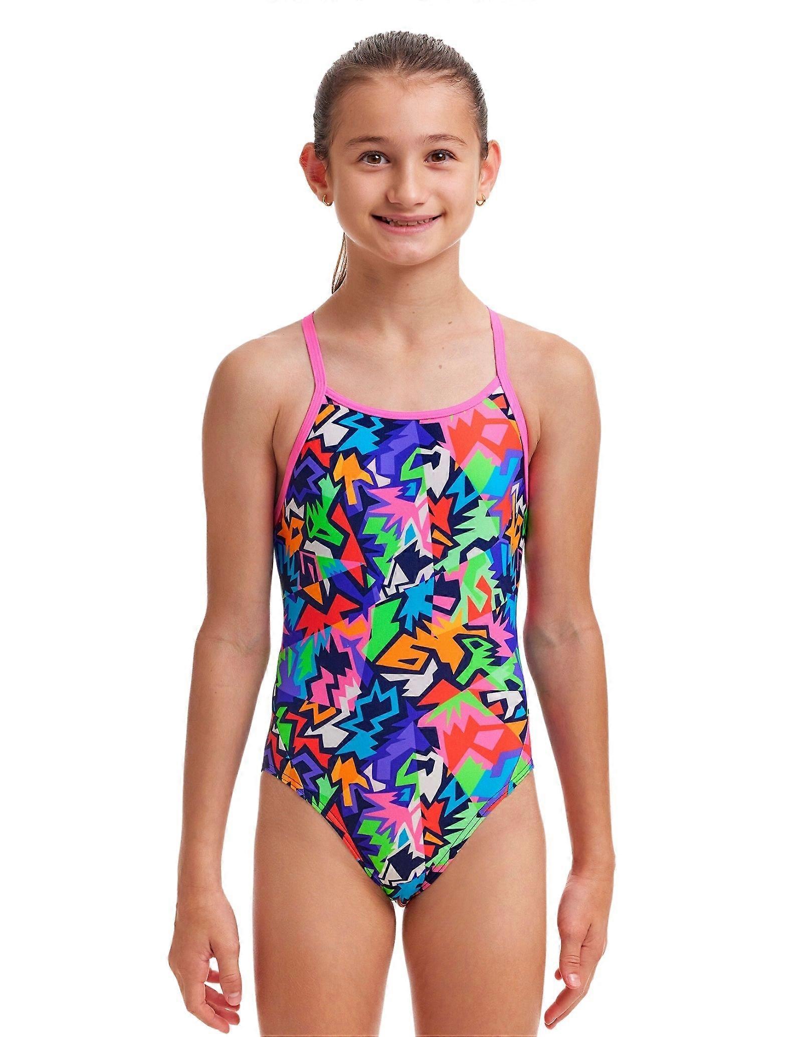 Funkita Mädchen Sharp Edges Diamond Back Badeanzug - Multi