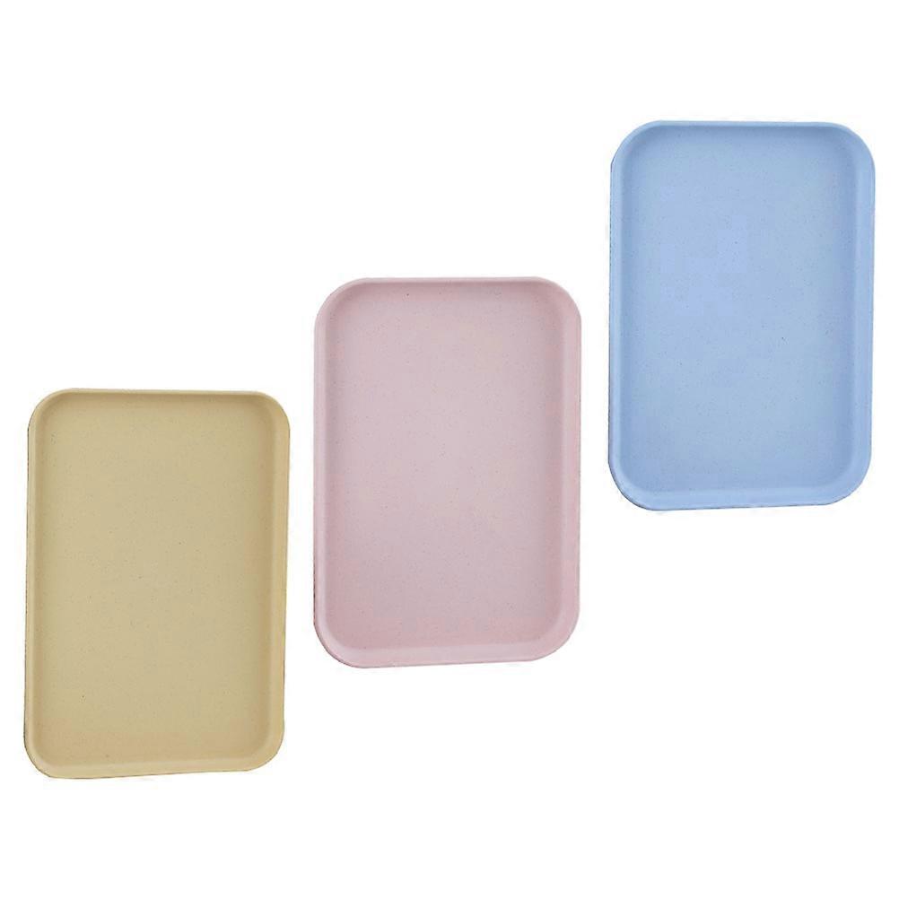 Multi-Function Teaware Tray Tea Cup Tray for Storage 3Pcs Assorted Color Trays