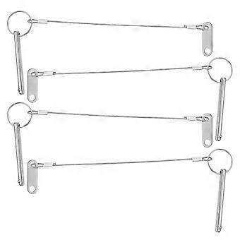4pcs Marine Safety Pins With Lanyard Carbon Steel Spring Locking Cotter Pin Boat Hardware Positioning Automatic Reset For Bimini Tops Vehicle Equipmen