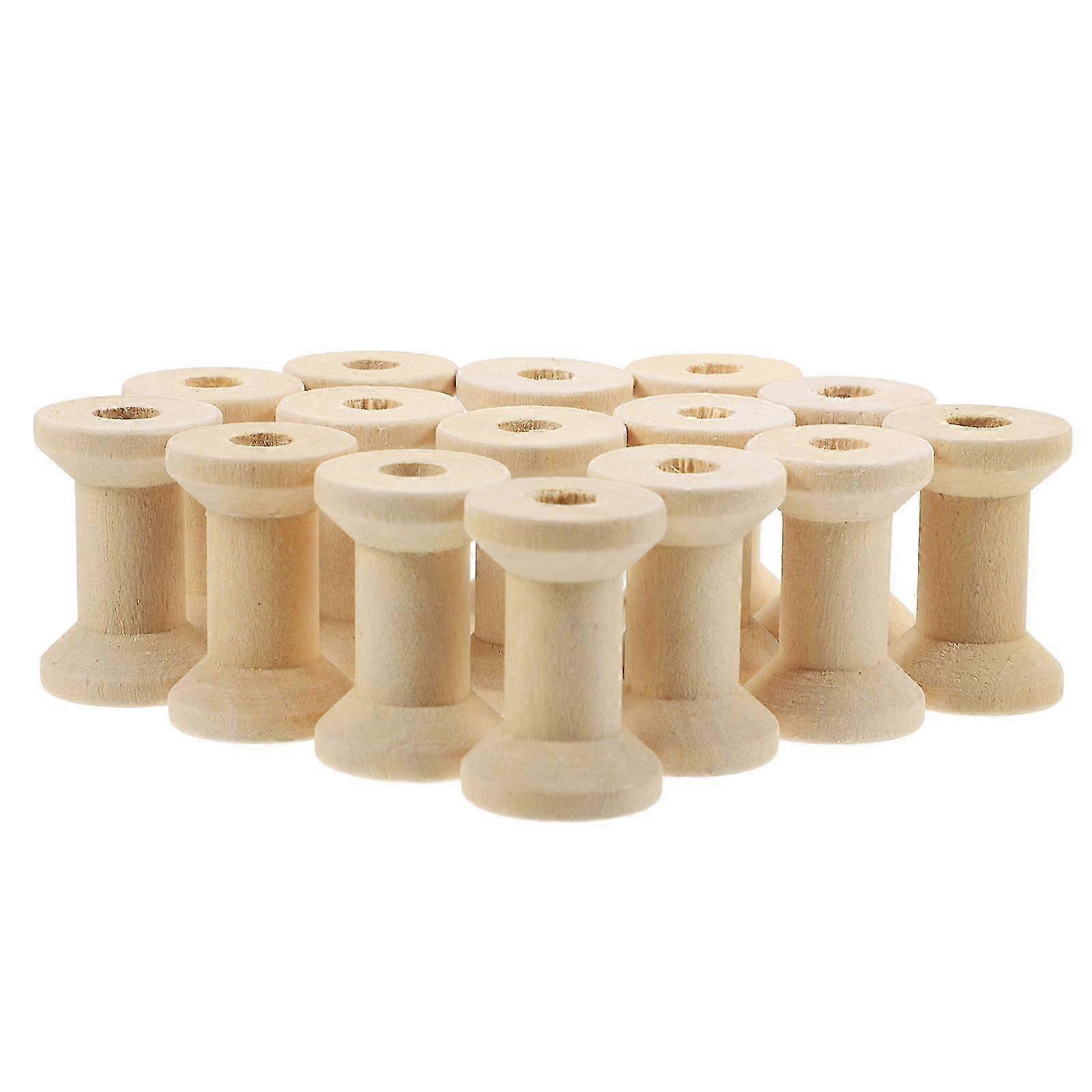 Wooden Sewing Spools, 100Pcs Thread Holders for Craft Projects