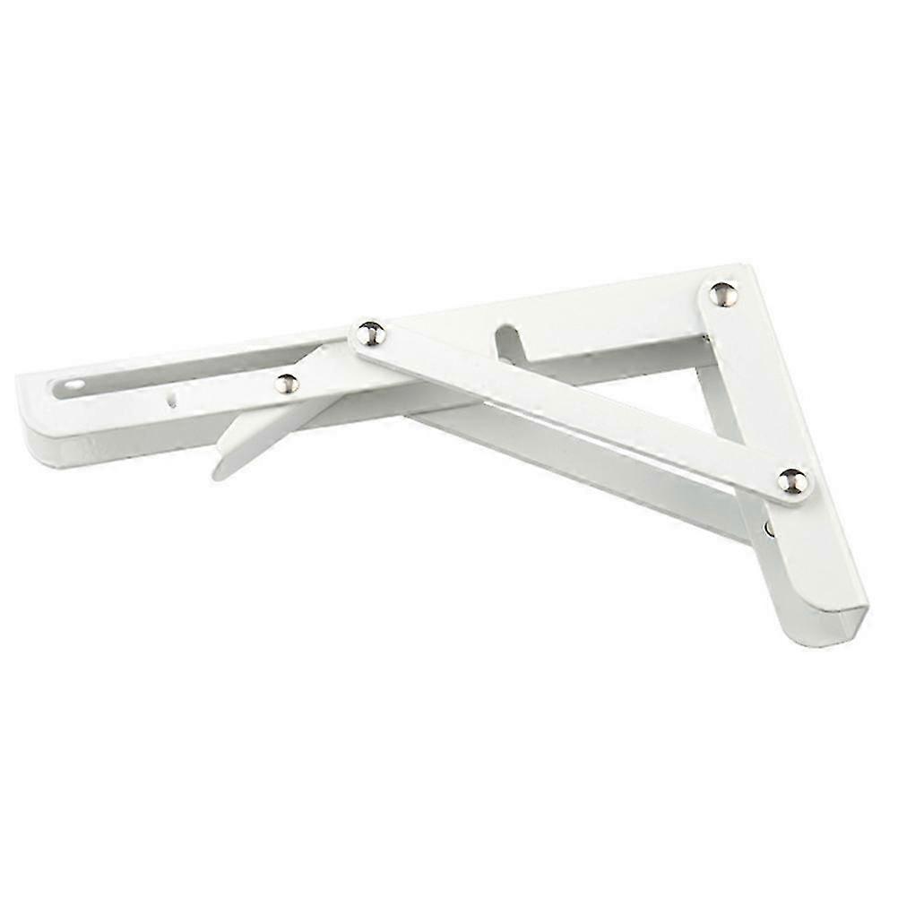 14 inch Triangular Steel Bracket Foldable Wall Mounted Support Durable Bearing Shelf Bracket (White)