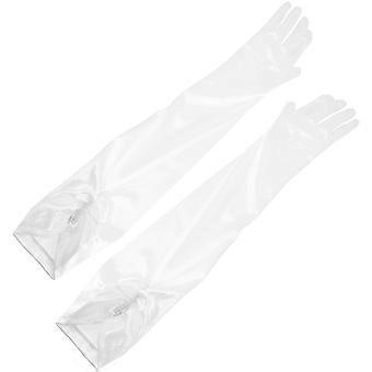 White Wedding Gloves for Party 2Pairs Elegant Bridal Mesh Gloves