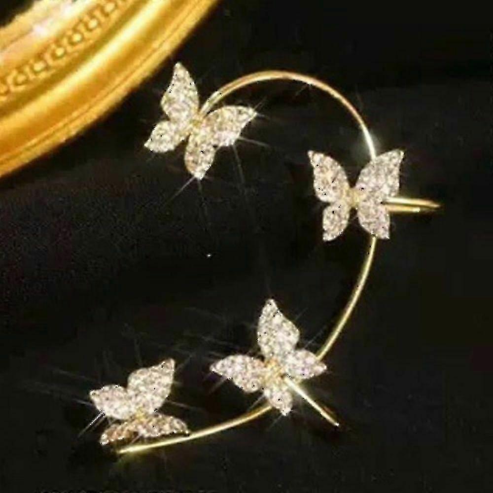 Ear Cuff Sparkling Non Piercing Butterfly Ear Wrap Pendiente