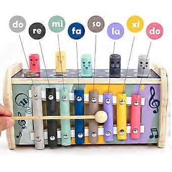 Hammer game wooden knocking bench hammer game for children Montessori toy 3 in 1 knocking game