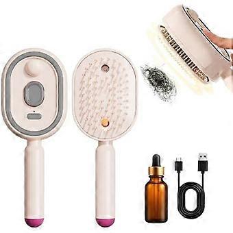 Peine con pulverizador de masaje multifuncional superior, recargable tipo C, cepillo eléctrico de vapor portátil para el cabello, pulverizador antiestático y desenredante, telescópico.