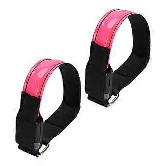 2 Stück Outdoor Lauflicht Armbänder LED leuchtende Armbänder für Jogger