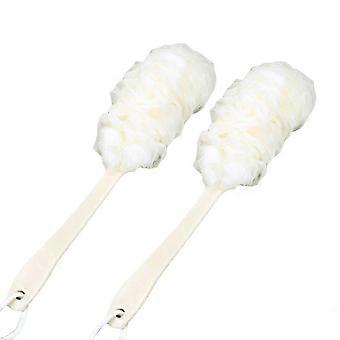 2pcs Long Handle Bath Ball Scrubber Bathing Brush with Hanging String