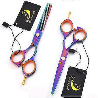 Professional 5.5 Inch Stainless Steel Multicolor Barber Shears for Men and Women Hair Cutting