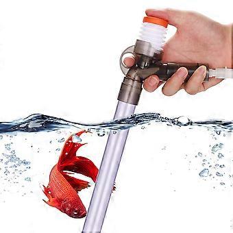 Akvarium grusrenser fisketanksett for vannskifte og grusrensefilter med lufttrykksknapp og justerbar vannstrømsregulator, 1 stk