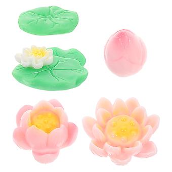 5stk miniature åkande ornament harpiks lotus dam indretning til akvarium akvarie dekorationer bonsai fe have tilbehør