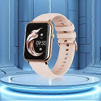 Bluetooth-Smartwatch mit Anruffunktion, IP68 wasserdichter Fitness-Tracker, Edelstahlarmband, Gold