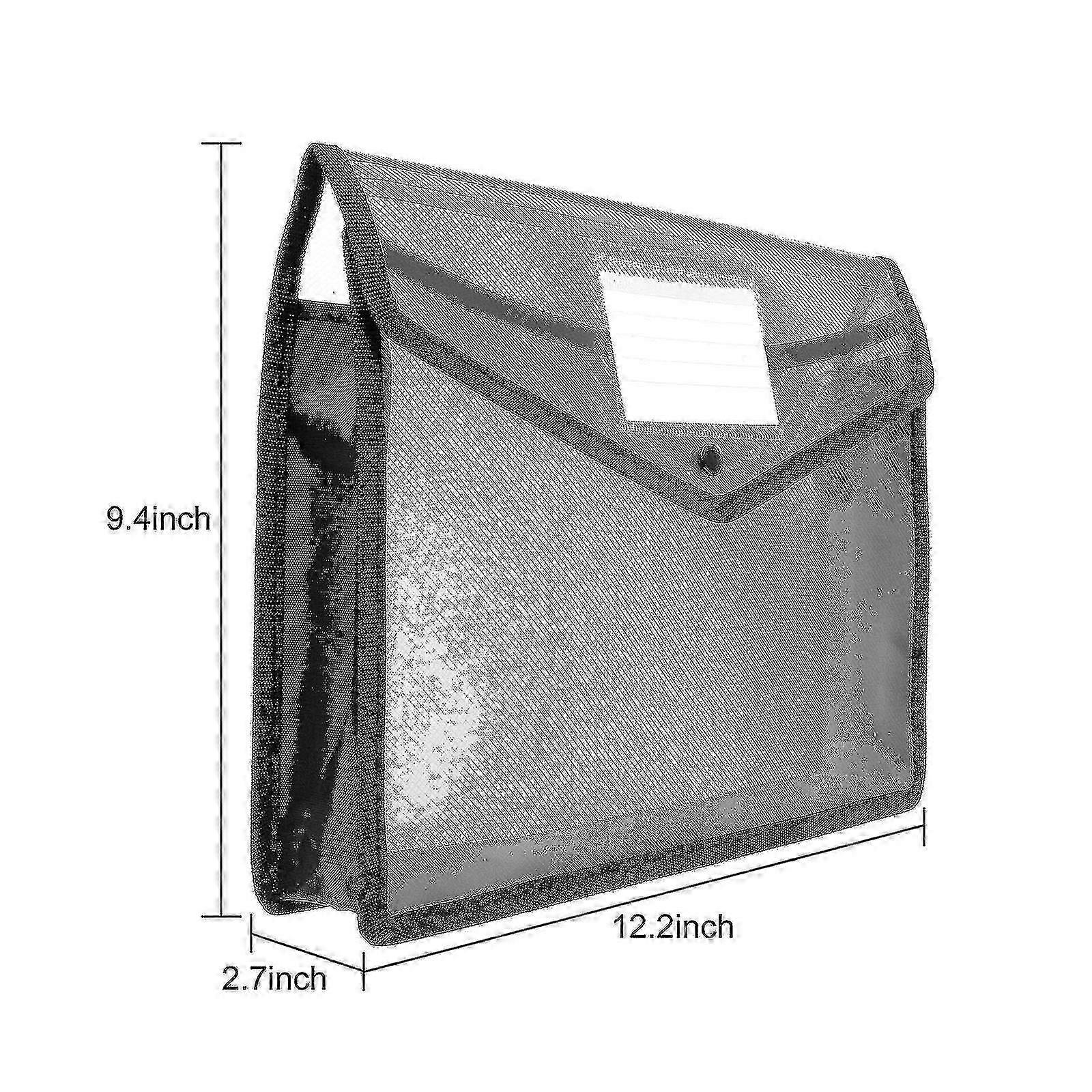 4 Pcs A4 Black Plastic Document Folder Waterproof Wallet Folder