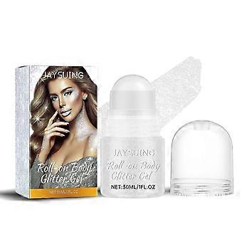 Jaysuing Dazzling White Flash Beading Body Highlight Brightening Clavicle Cheek Blush Natural Three-Dimensional Glitter -