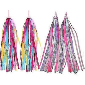 2 Pairs Bike Streamers Bicycle Handlebar Tapes For Kids Boys Girls Children, Scooter Tassels Decoration Better - yak