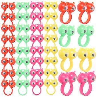 Oogvingerpoppetjes van plastic, ringen met oogbollen voor spelletjes, 50 stuks, leuk als feestartikel.