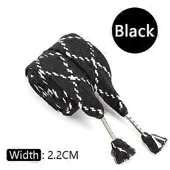 1Pair 2.5CM Widened Shoelace Black and White Rubber Band for Shoe Laces for Sneakers Casual Shoe Slippers Decoration 120CM/140CM