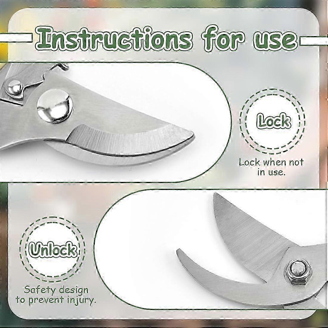 Curved Straight Blade Stainless Pruners