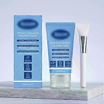 Collageen gezichtsmasker, 75 gram, met applicatiekwast, voor een hydraterende huidverzorgingsroutine.