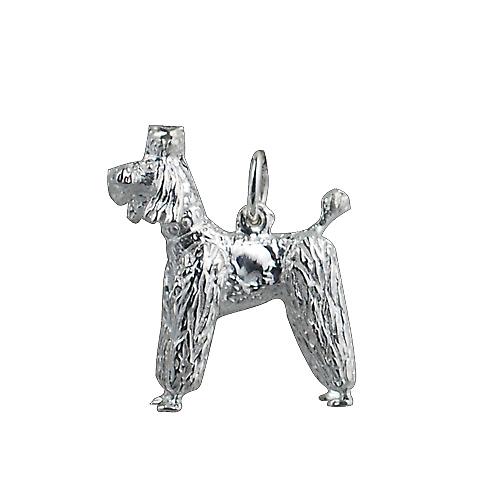 Silver 23x19mm Poodle Pendant or Charm
