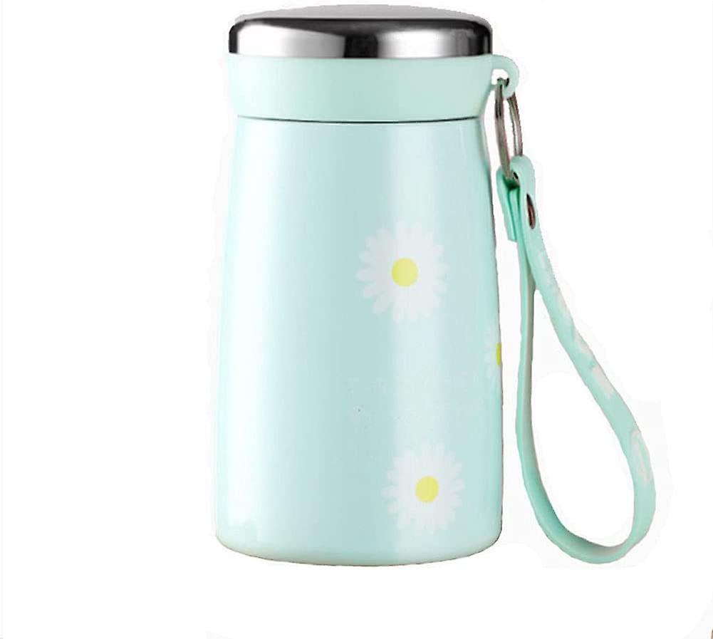 Daisy fresh creative water cup, portable thermos cup (green)