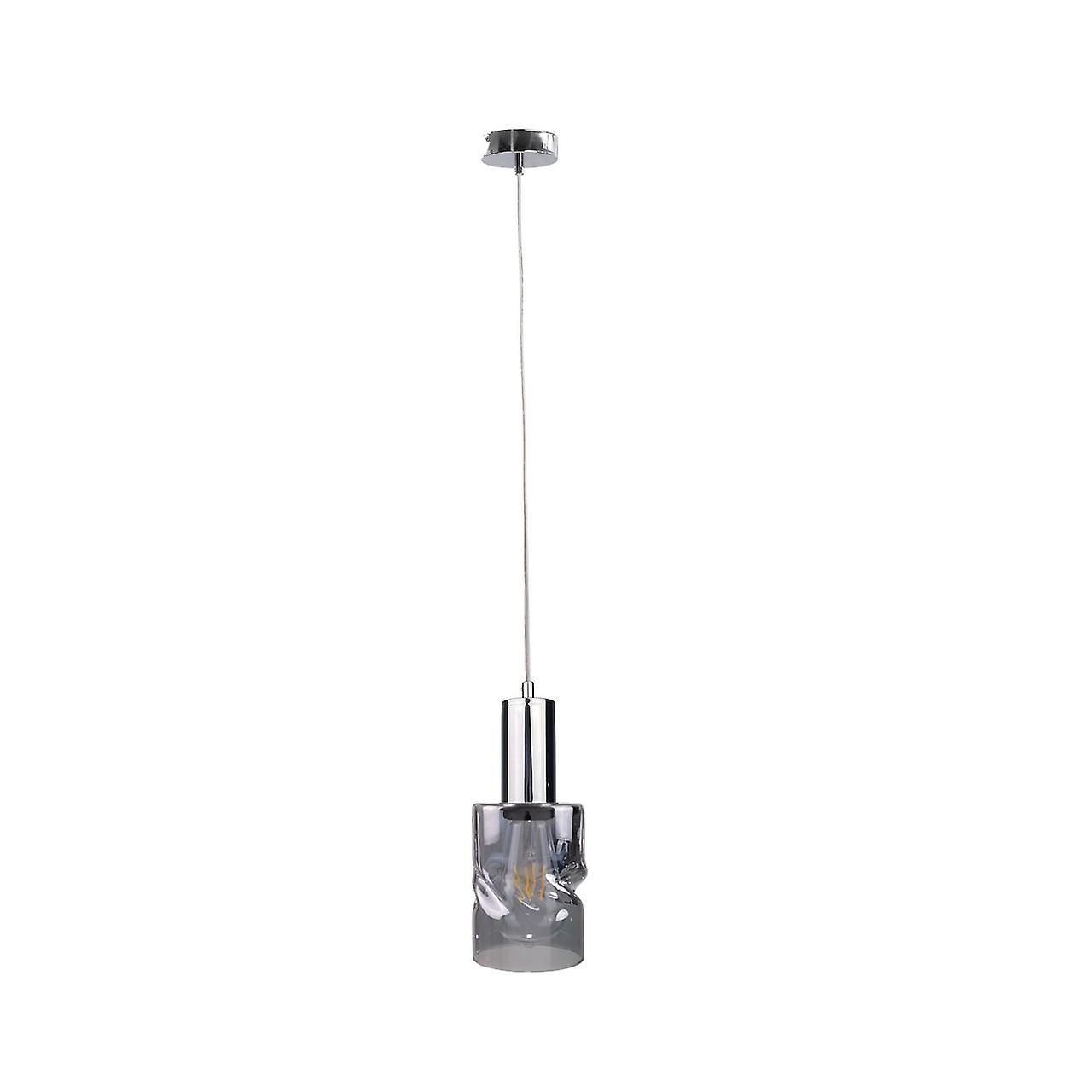 Keter Cross Slim Pendant Ceiling Light Dark Silver, 10cm, 1x E27