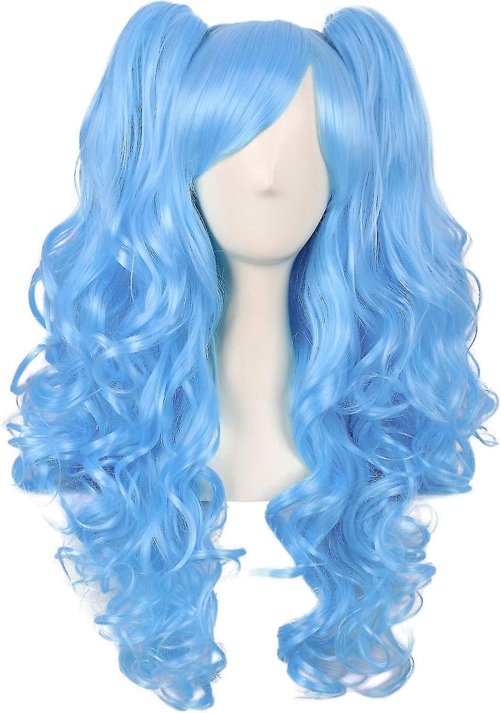 Lolita Long Curly Clip On Ponytails Cosplay Wig